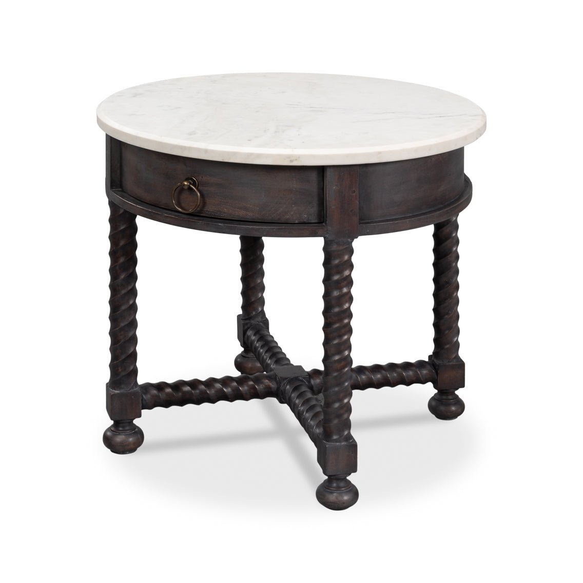 Antique Style Round Side Table - English Georgian America
