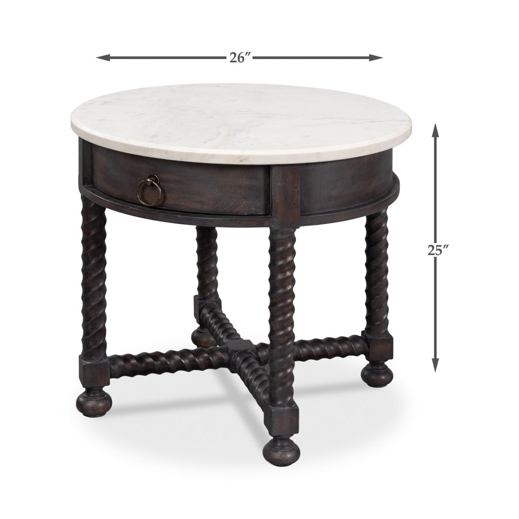Antique Style Round Side Table - English Georgian America