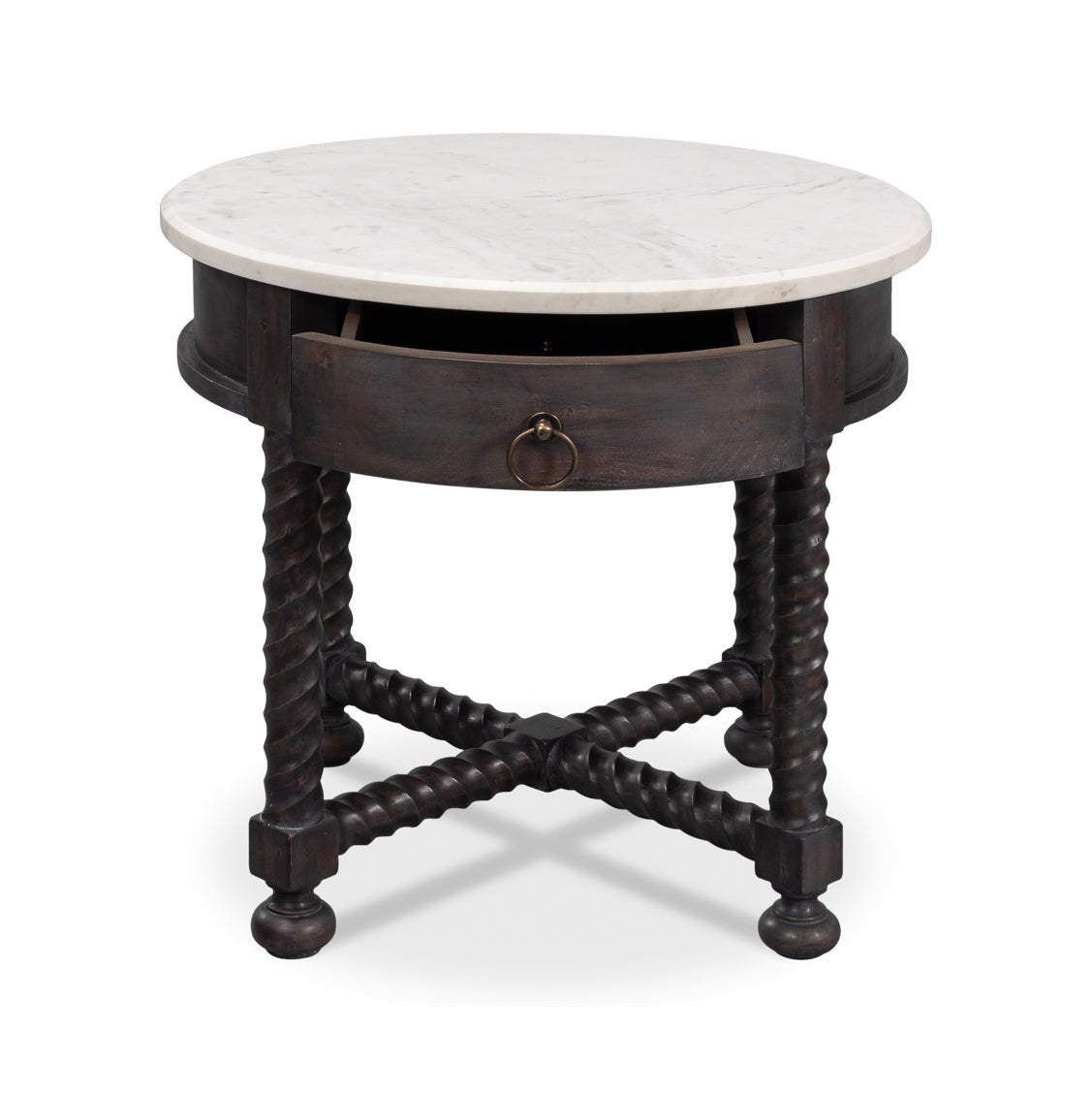 Antique Style Round Side Table - English Georgian America