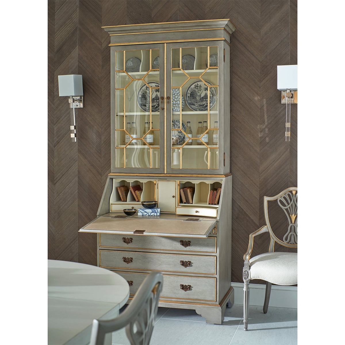 Antique Style Shield Back Dining Arm Chair - English Georgian America