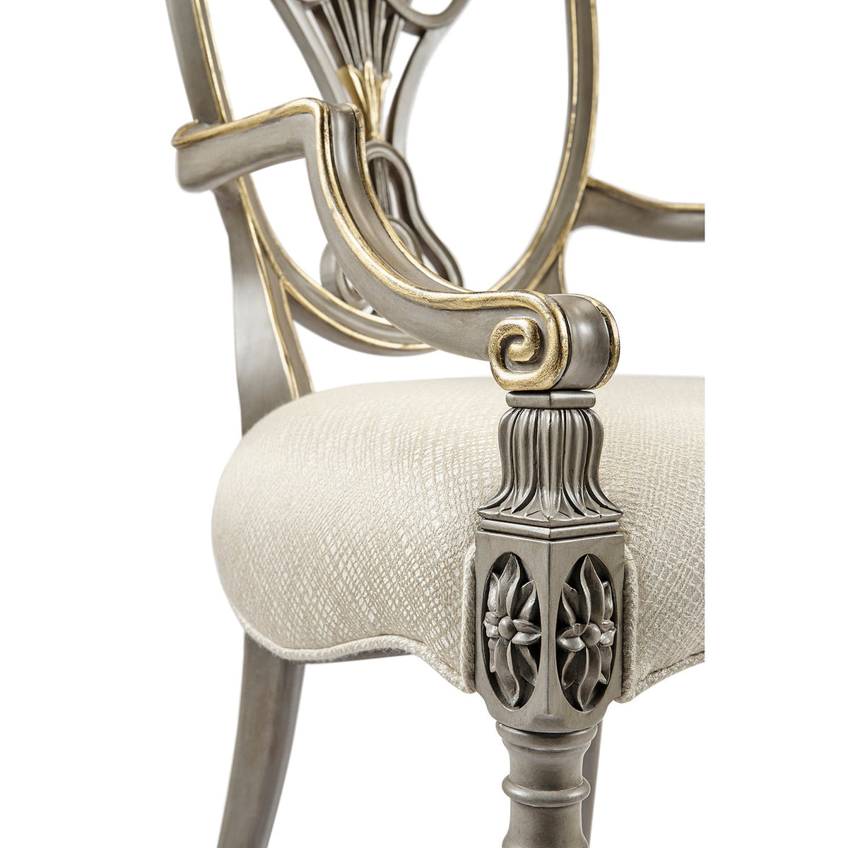 Antique Style Shield Back Dining Arm Chair - English Georgian America