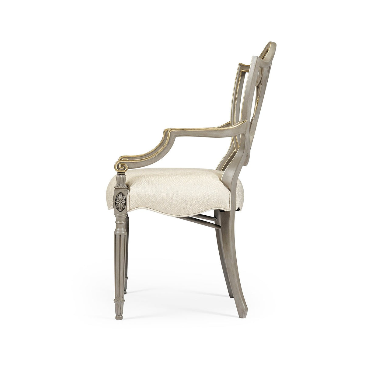 Antique Style Shield Back Dining Arm Chair - English Georgian America