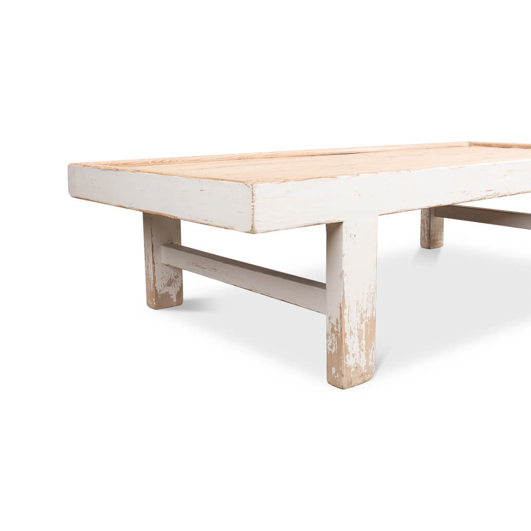 Antique White Farmhouse Coffee Table - English Georgian America
