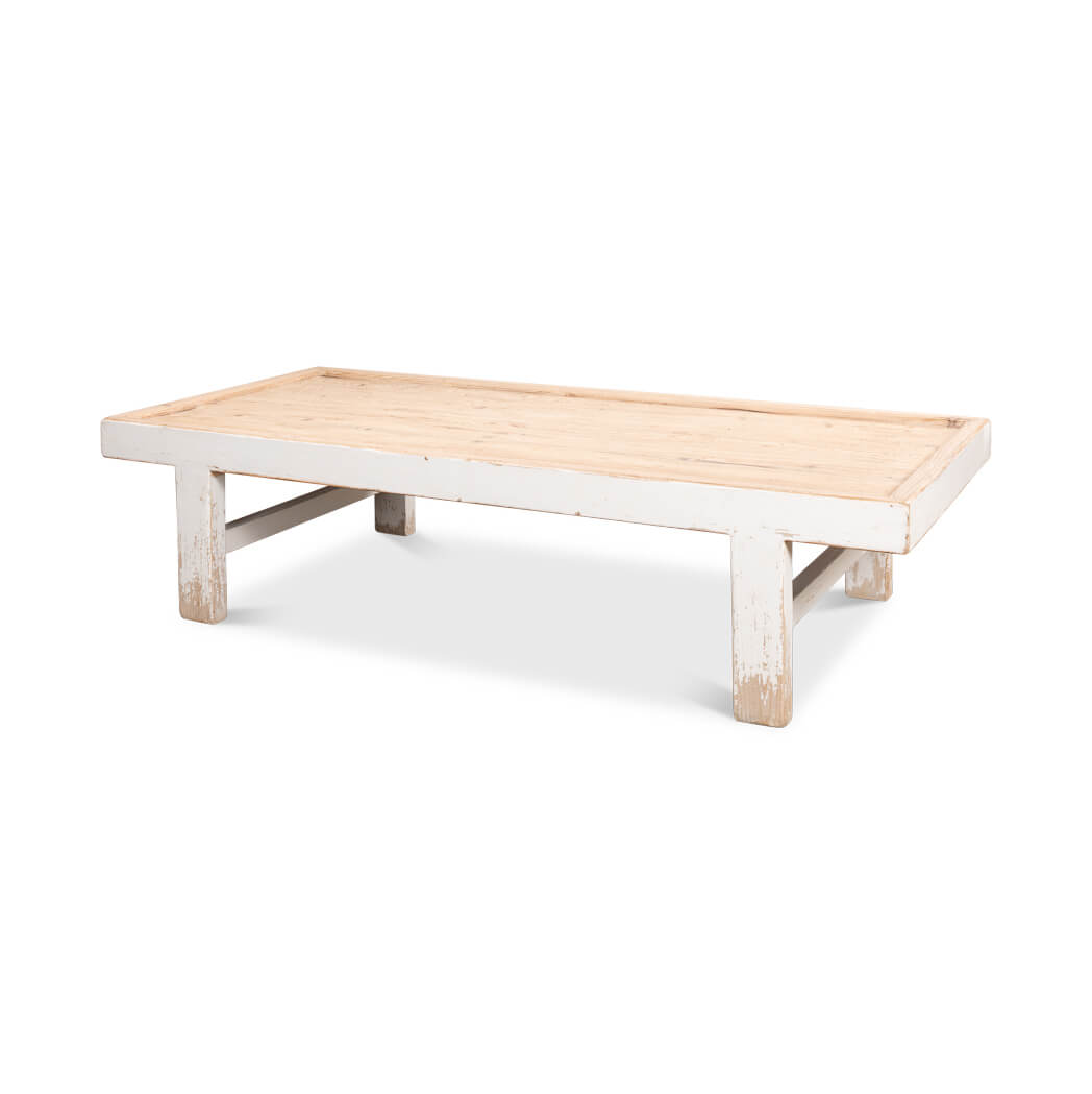 Antique White Farmhouse Coffee Table - English Georgian America