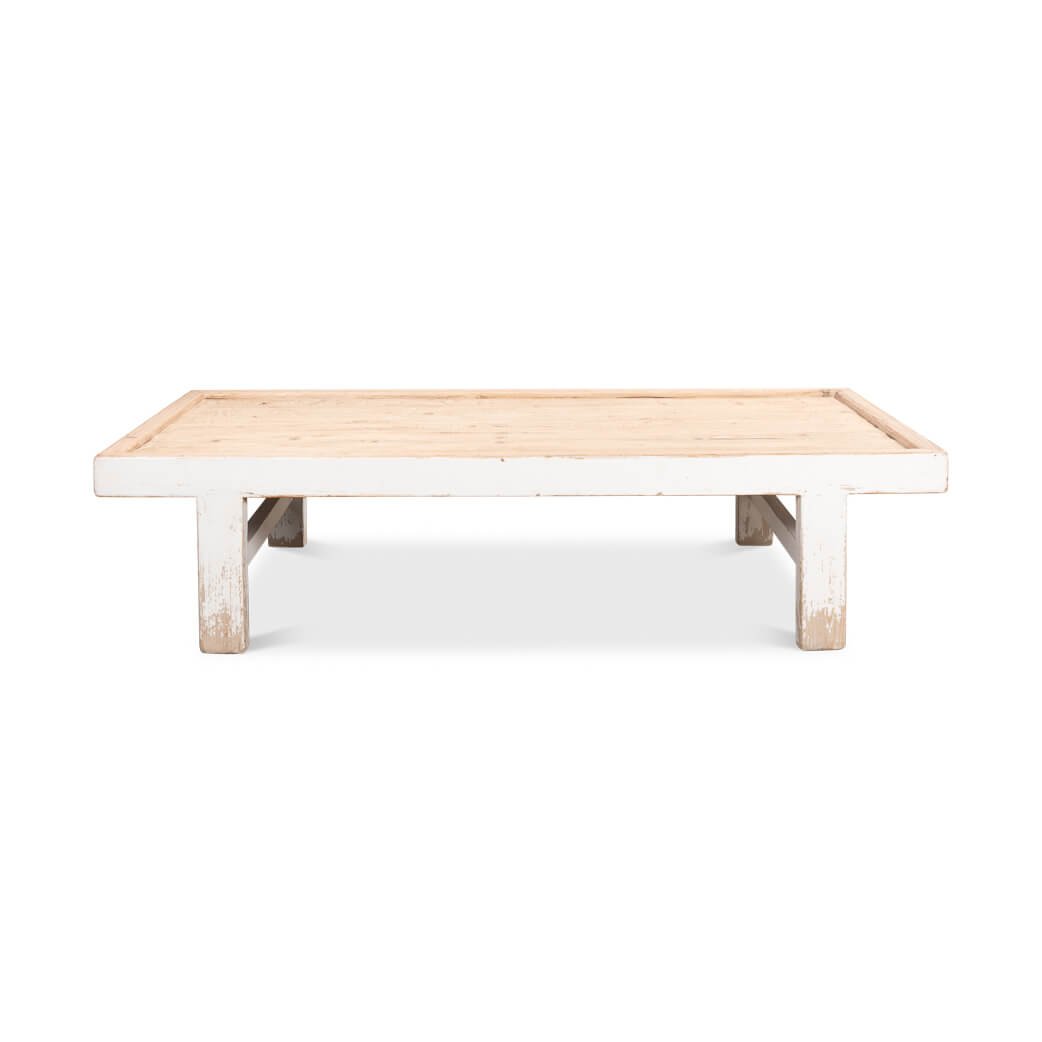Antique White Farmhouse Coffee Table - English Georgian America