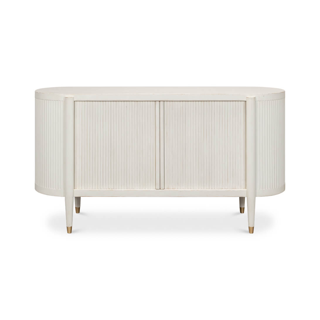 Antique White Fluted Sideboard - English Georgian America