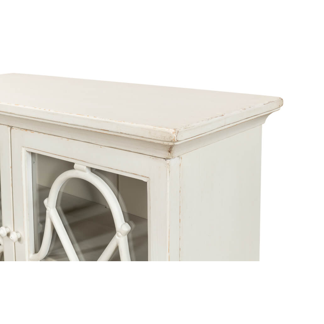 Antique White French Side Cabinet - English Georgian America