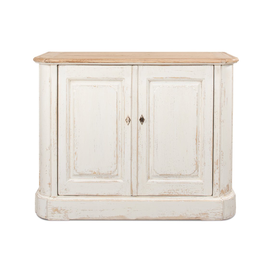 Antique White Painted Provincial Side Cabinet - English Georgian America