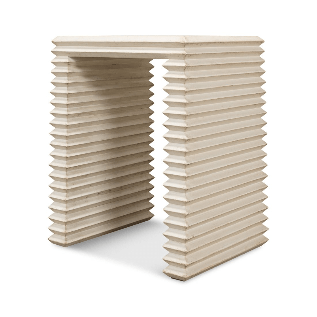 Antique White Stacked Side Table - English Georgian America