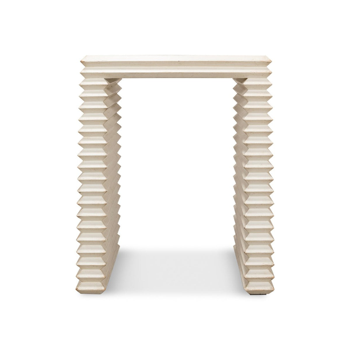 Antique White Stacked Side Table - English Georgian America