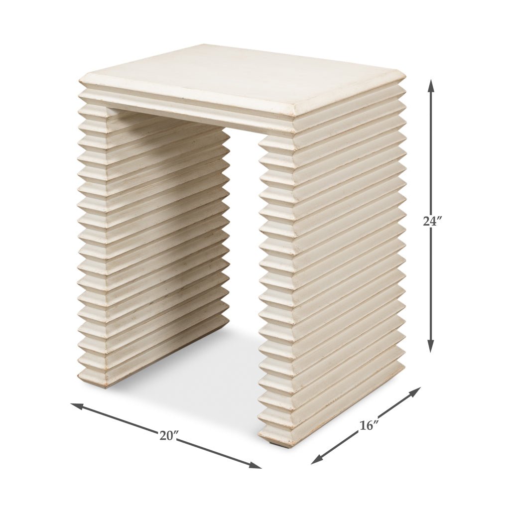 Antique White Stacked Side Table - English Georgian America