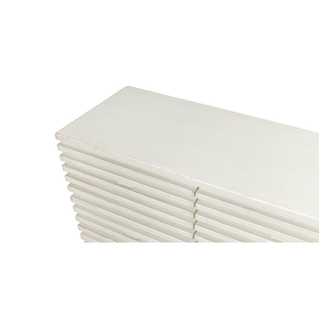 Antique White Trapezoid Commode - English Georgian America