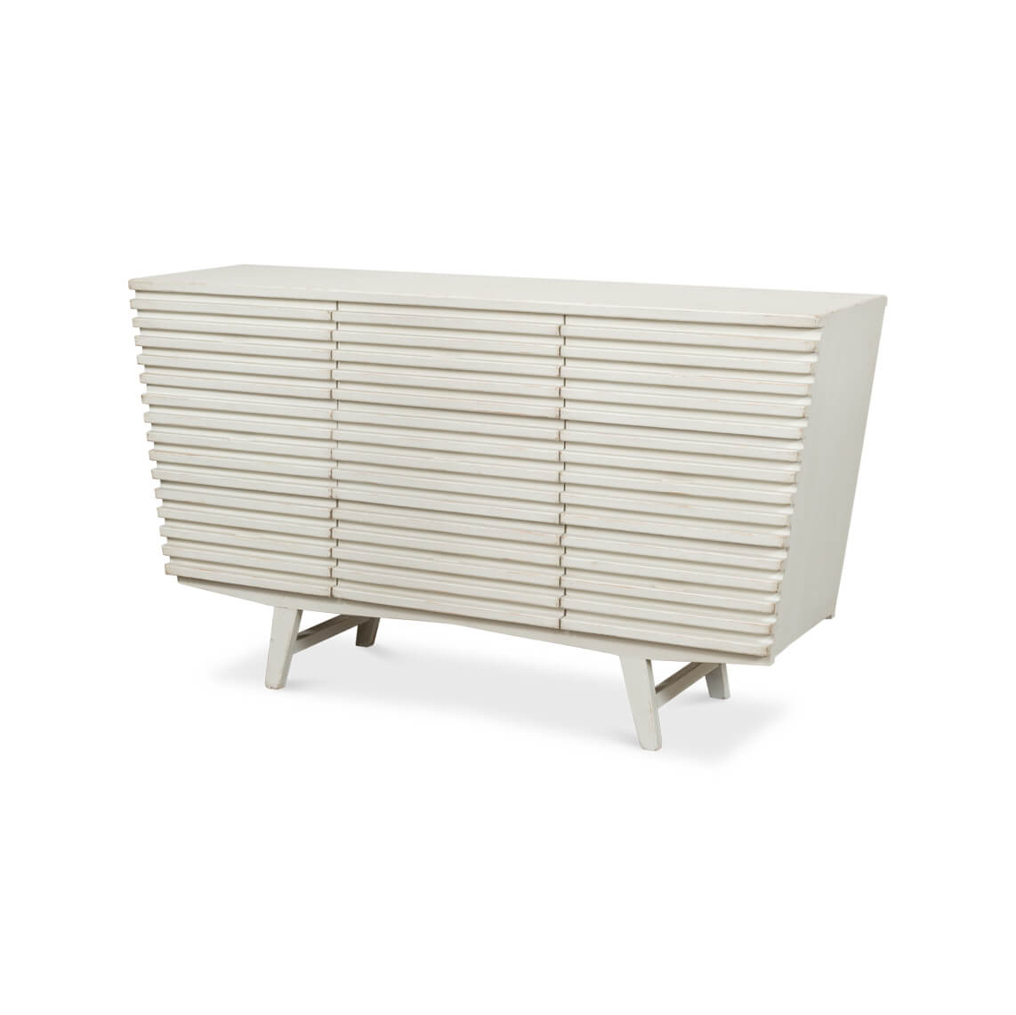 Antique White Trapezoid Commode - English Georgian America