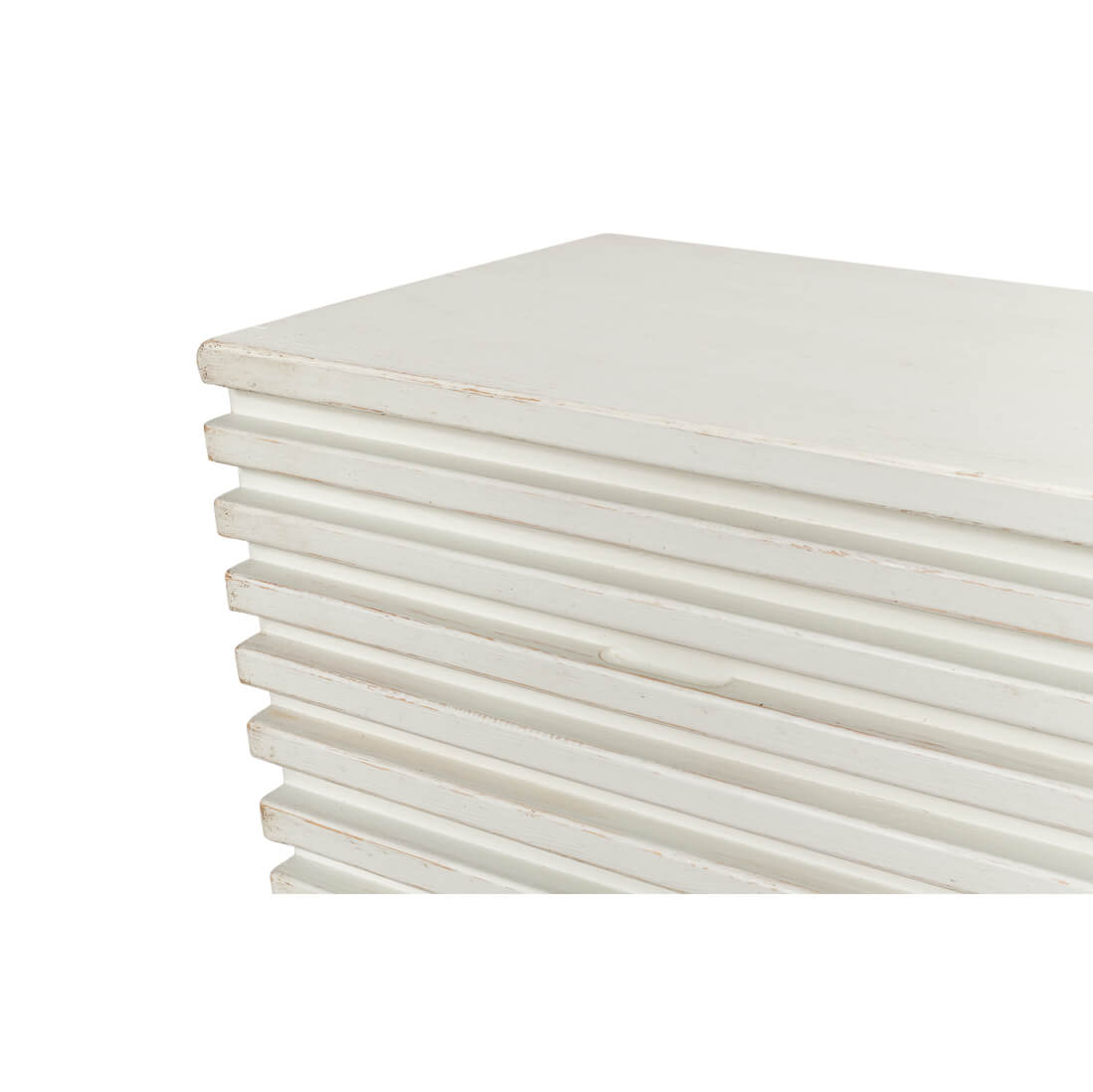 Antique White Trapezoid Commode - English Georgian America