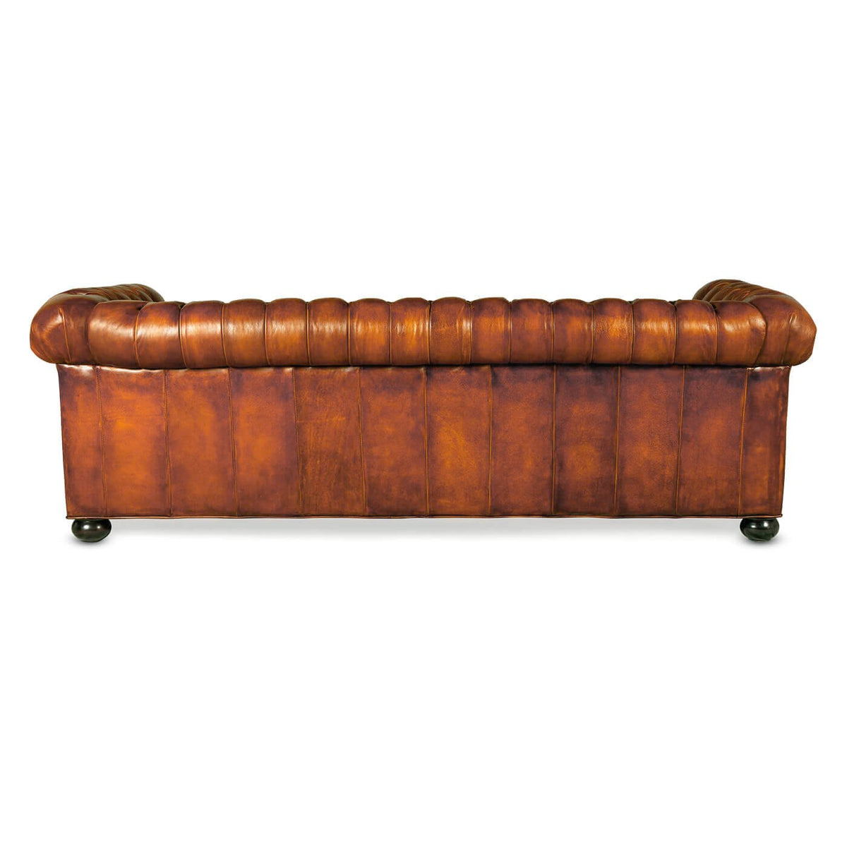 Antiqued Chesterfield Leather Sofa - English Georgian America