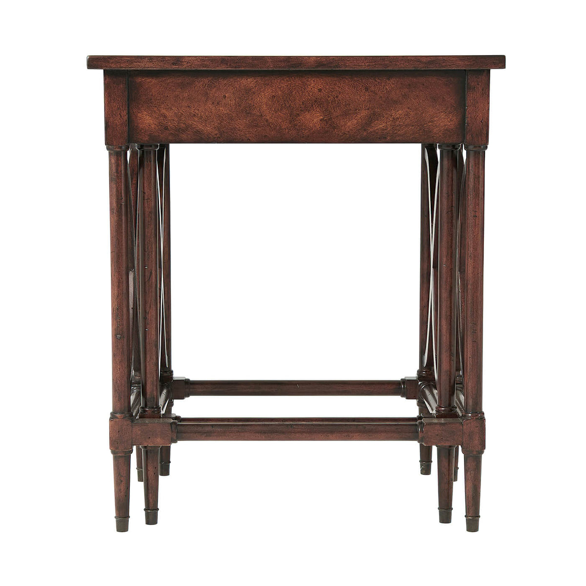 Antiqued Mahogany Nest of Two Tables - English Georgian America