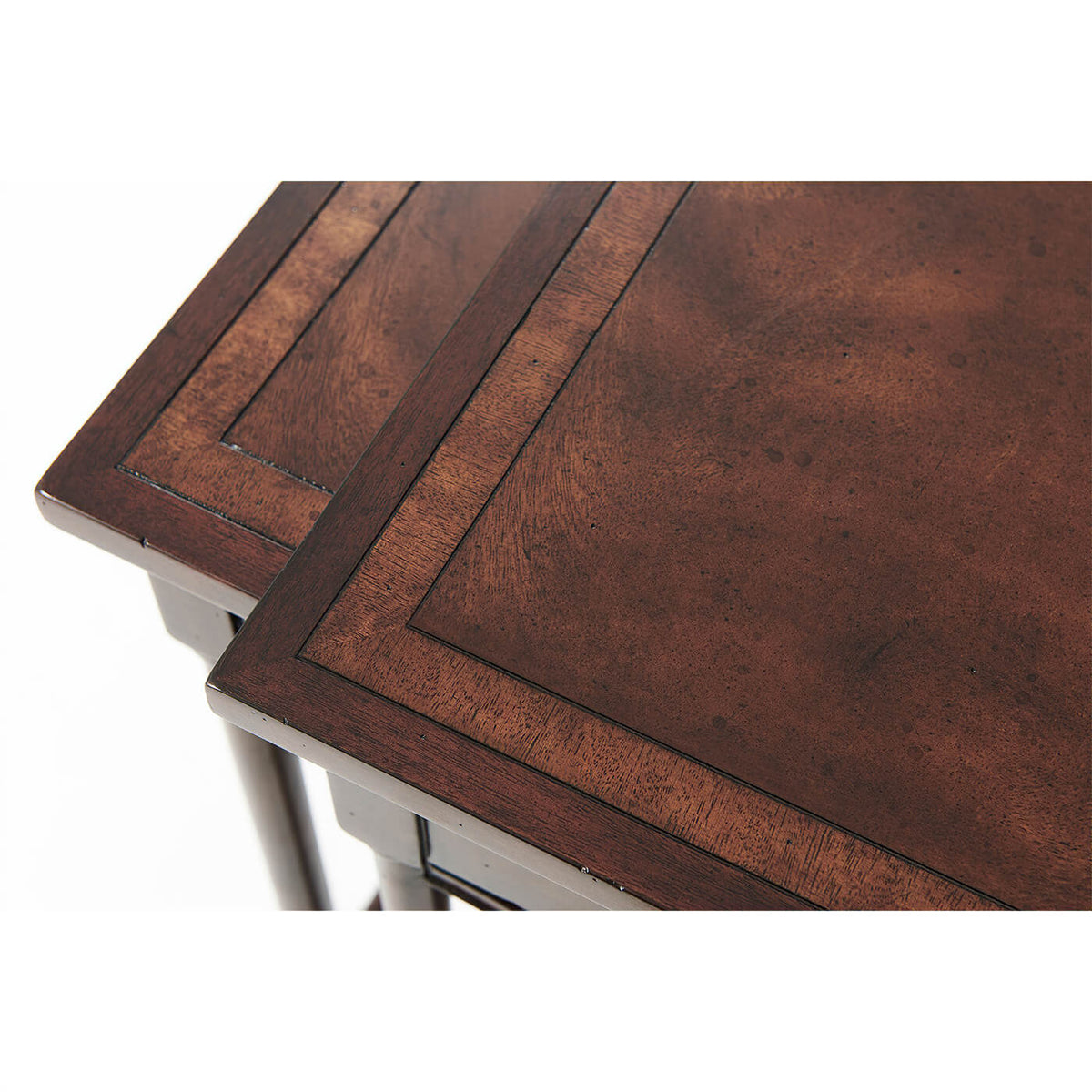 Antiqued Mahogany Nest of Two Tables - English Georgian America