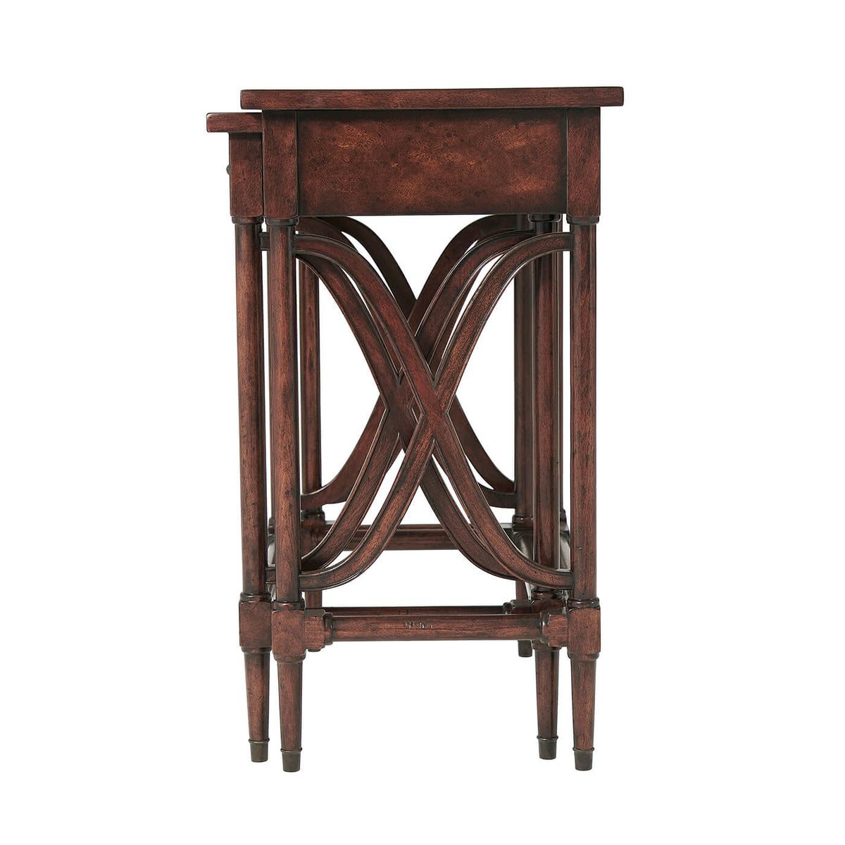 Antiqued Mahogany Nest of Two Tables - English Georgian America