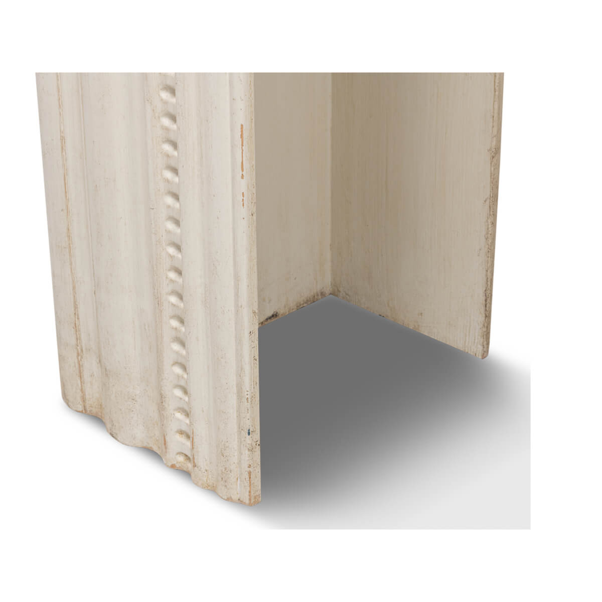 Antiqued White Painted Mantel Console - English Georgian America