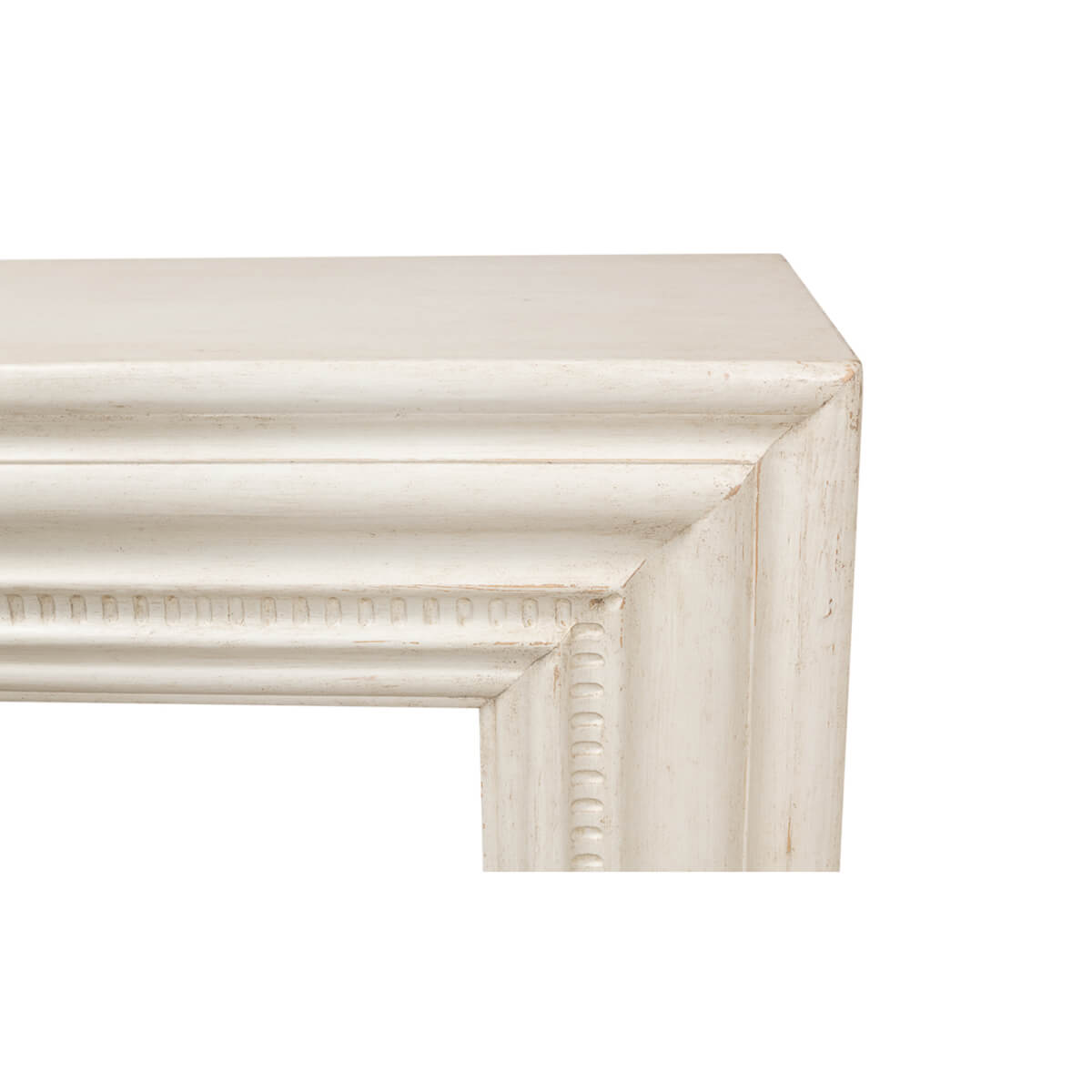 Antiqued White Painted Mantel Console - English Georgian America