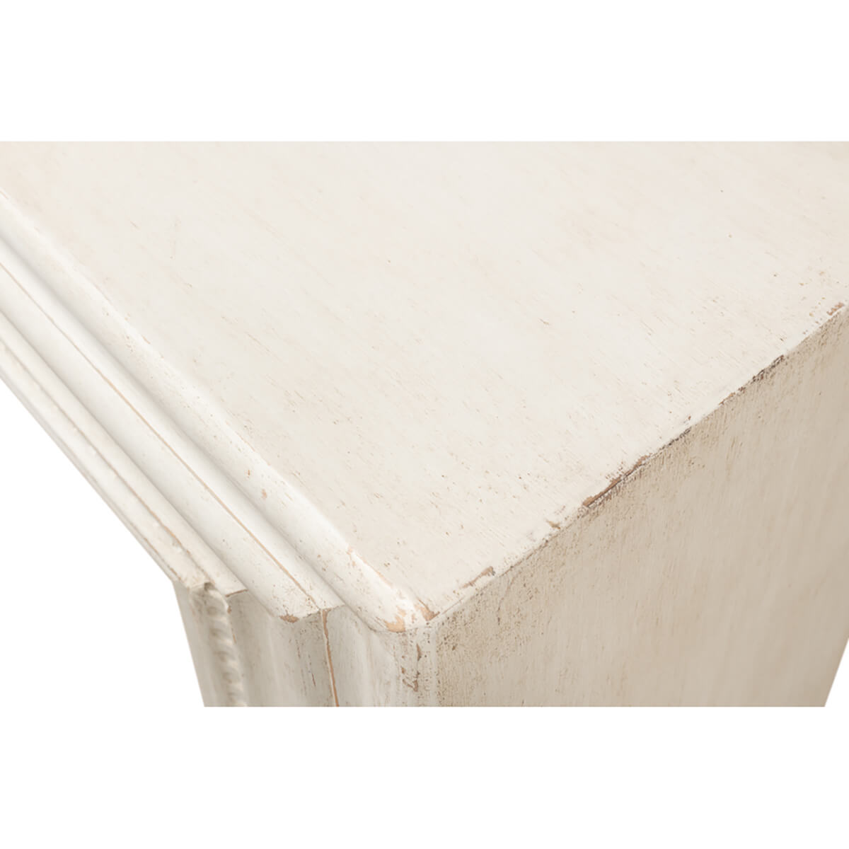 Antiqued White Painted Mantel Console - English Georgian America