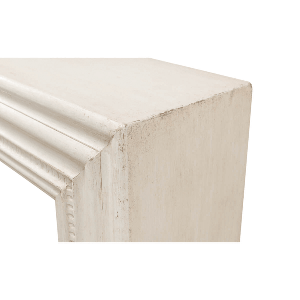 Antiqued White Painted Mantel Console - English Georgian America