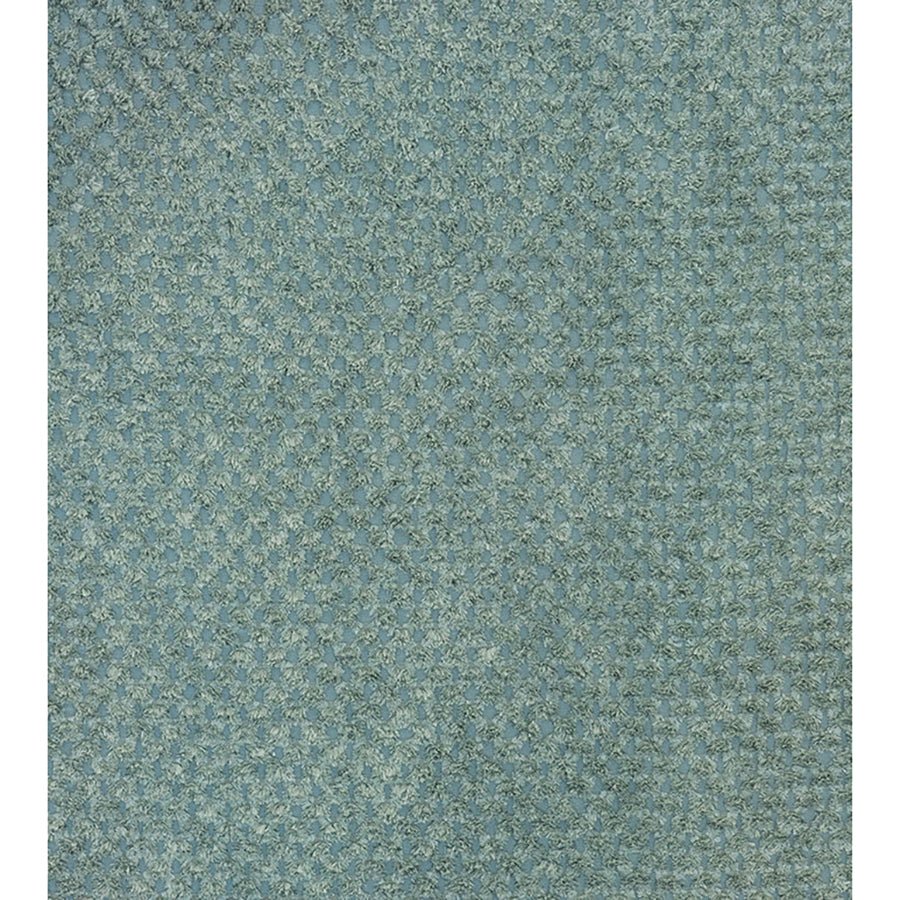 Aqua Fabric Square Pouf - English Georgian America