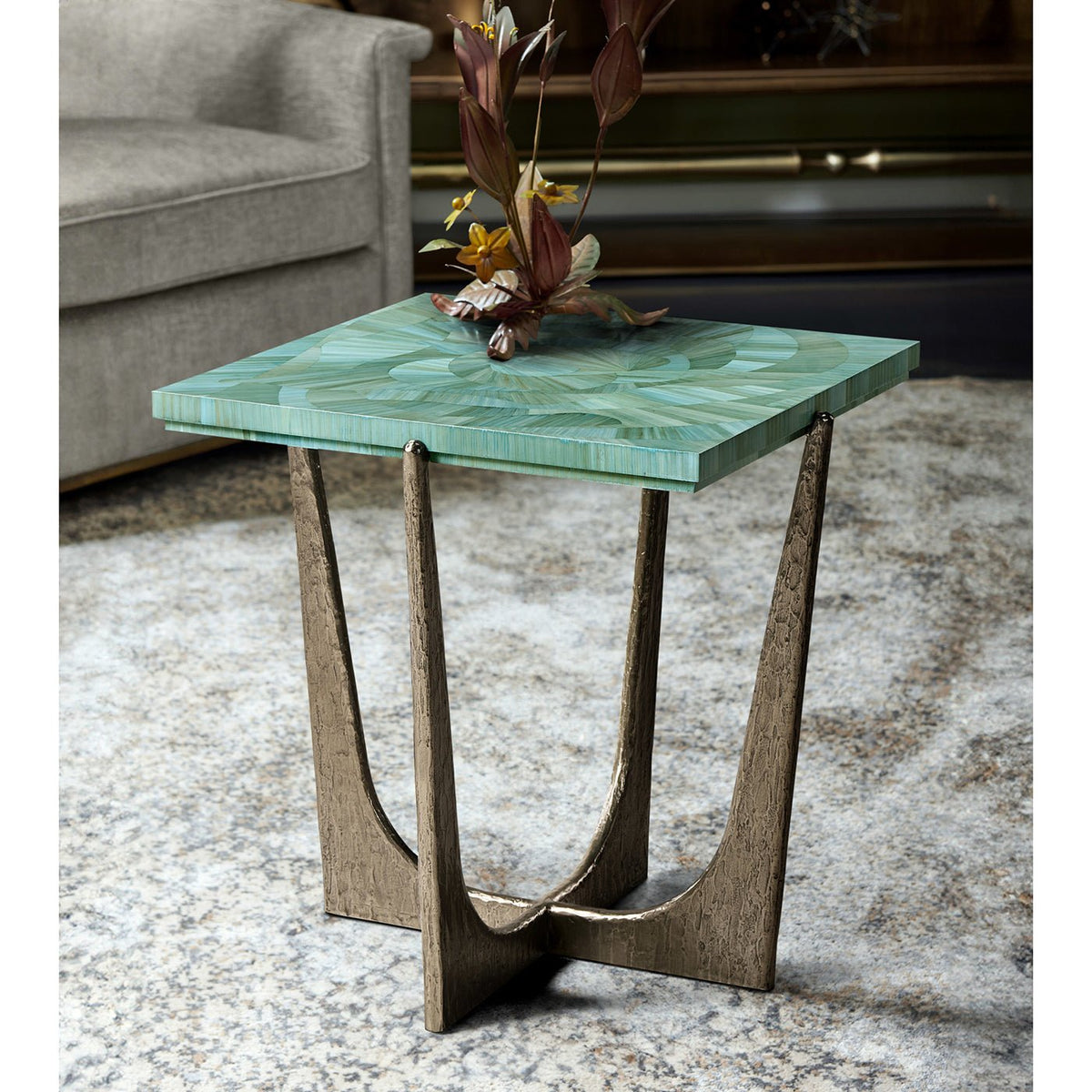 Aqua Mist Square End Table - English Georgian America