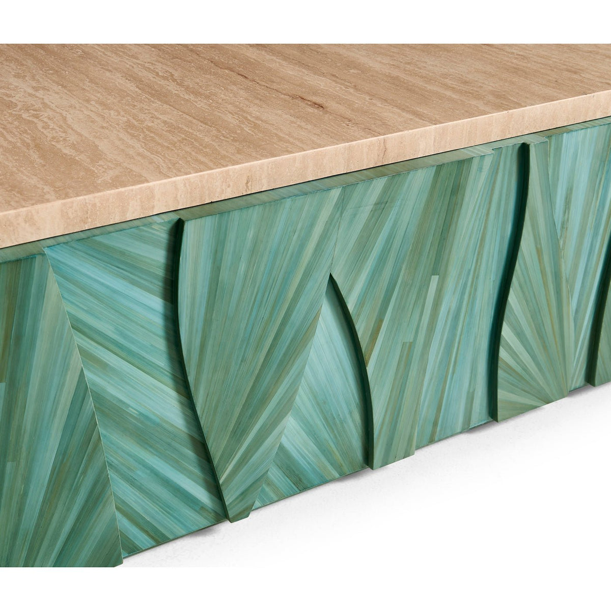 Aqua Mist Square Marble Top Coffee Table - English Georgian America