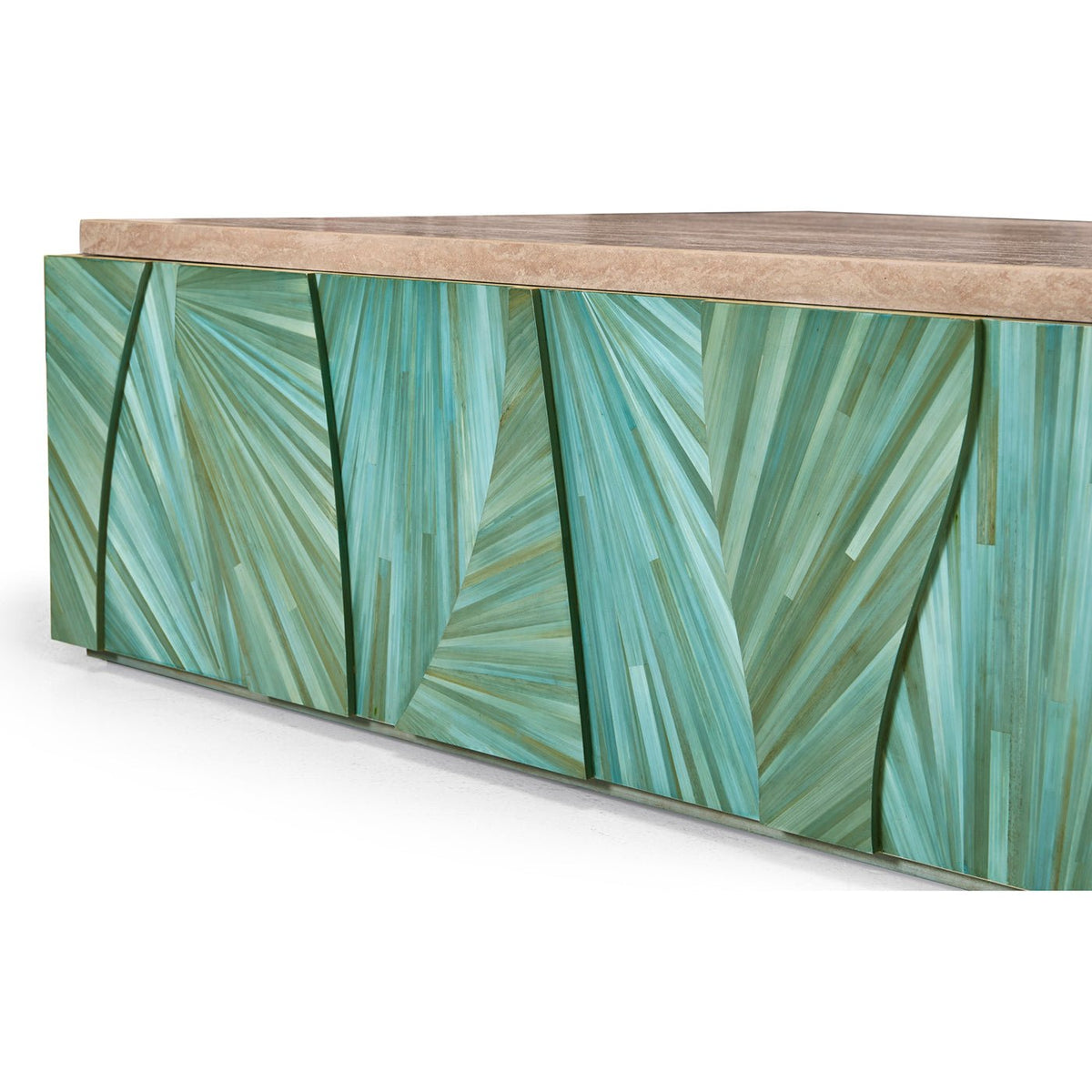 Aqua Mist Square Marble Top Coffee Table - English Georgian America