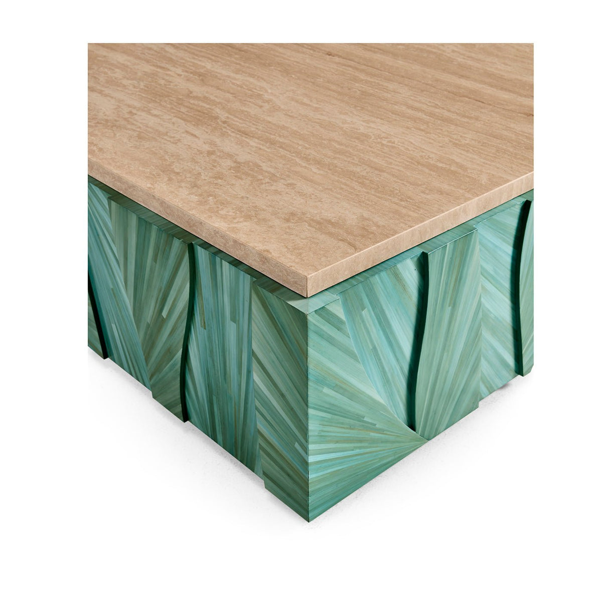 Aqua Mist Square Marble Top Coffee Table - English Georgian America