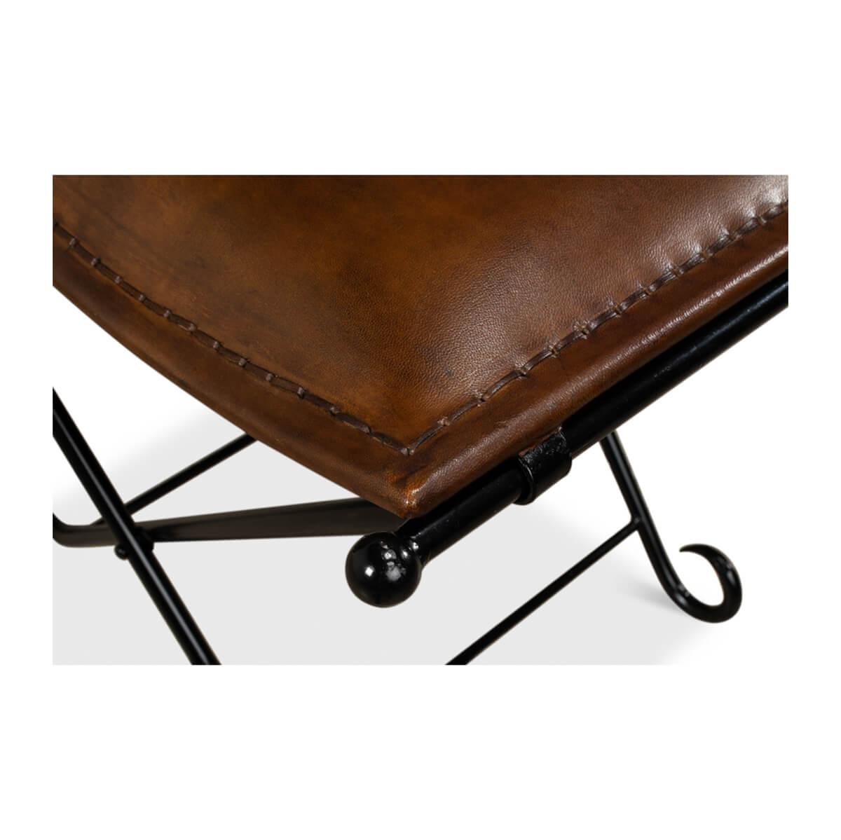 Arabesque Leather Stool - English Georgian America