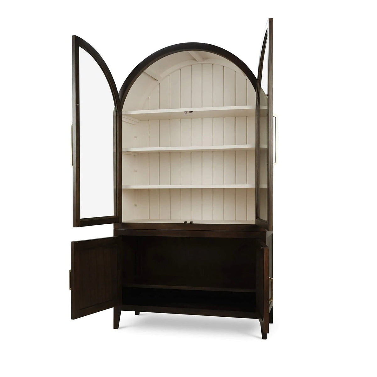 Arched Top Display China Cabinet - English Georgian America