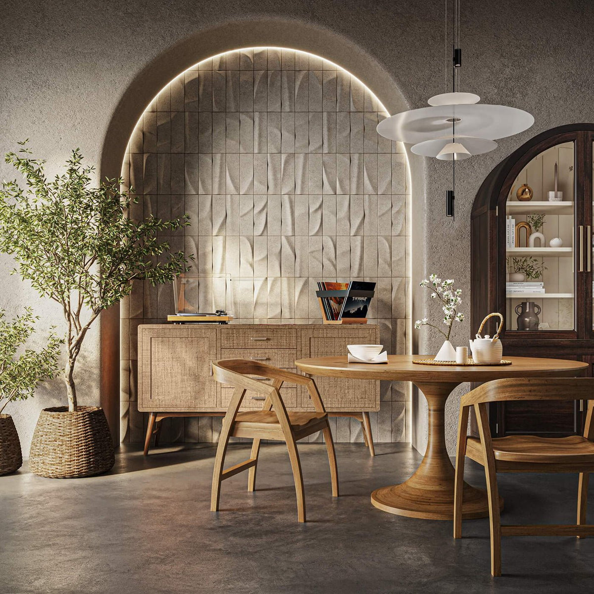 Arched Top Display China Cabinet - English Georgian America