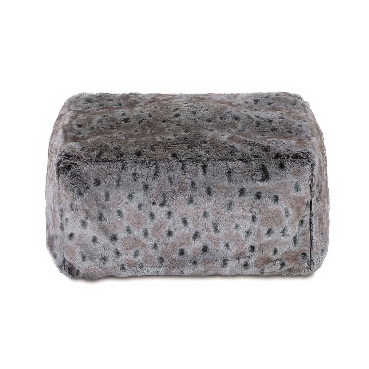 Arctic Lynx Faux Fur Pouf - English Georgian America