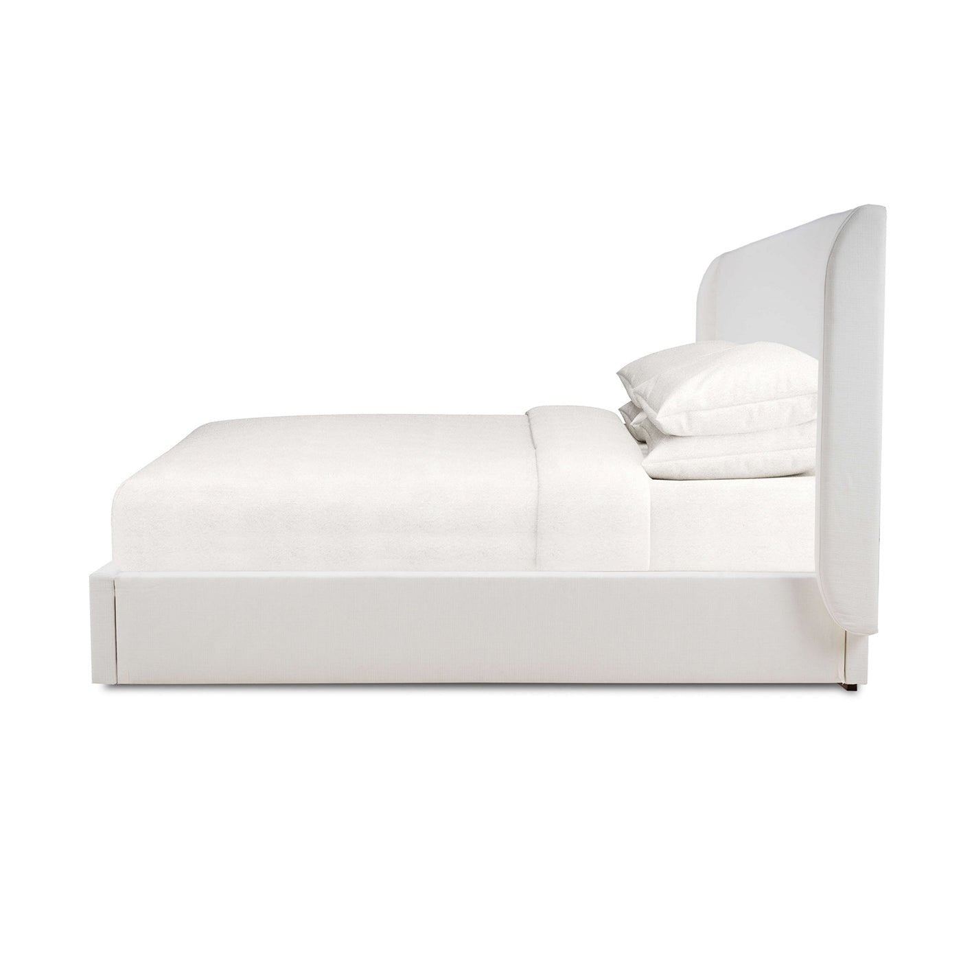 Arctic White Upholstered King Size Bed - English Georgian America