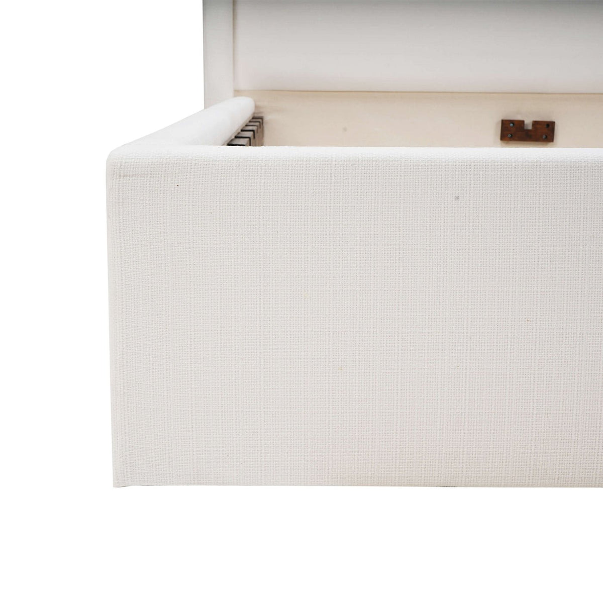 Arctic White Upholstered King Size Bed - English Georgian America