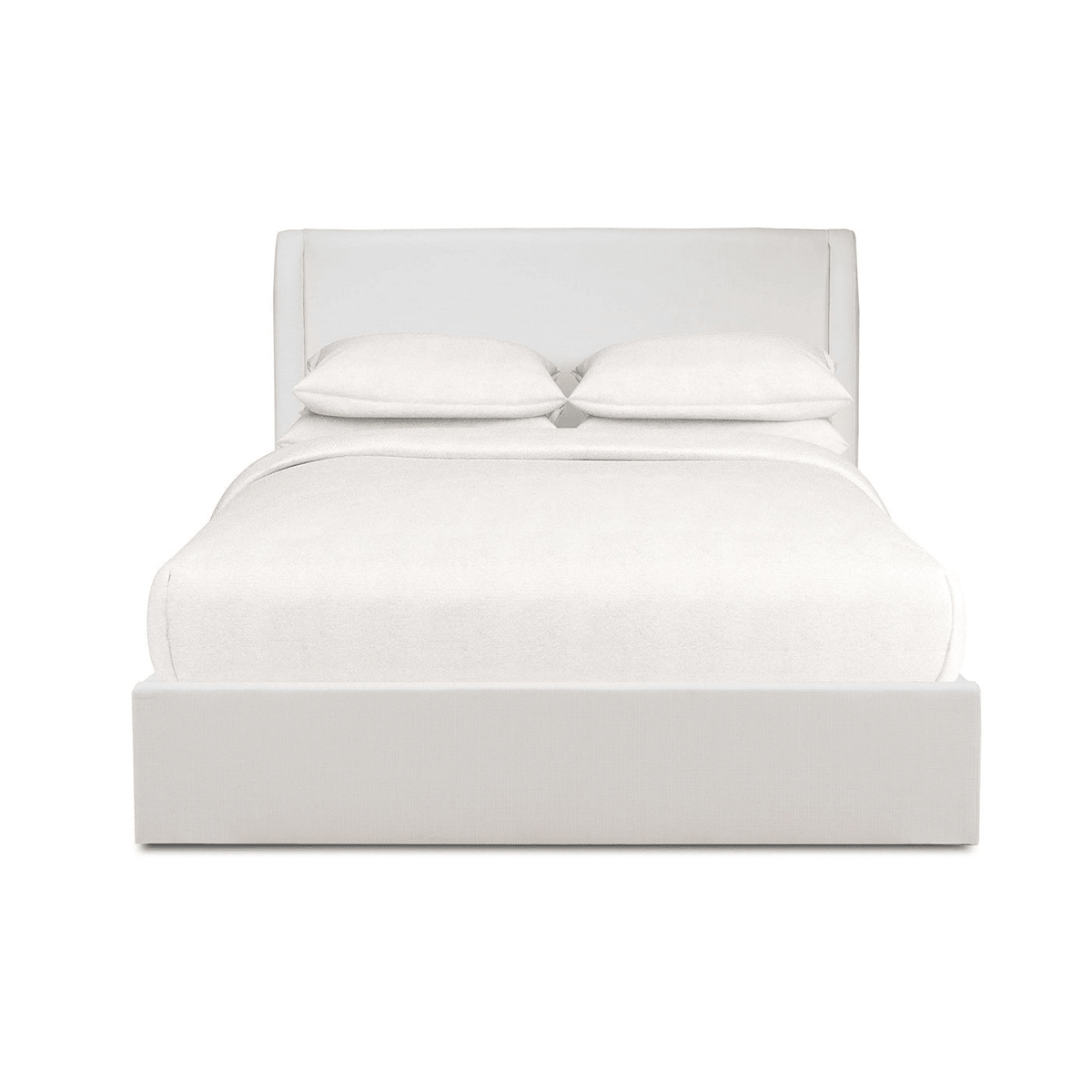 Arctic White Upholstered Queen Size Bed - English Georgian America