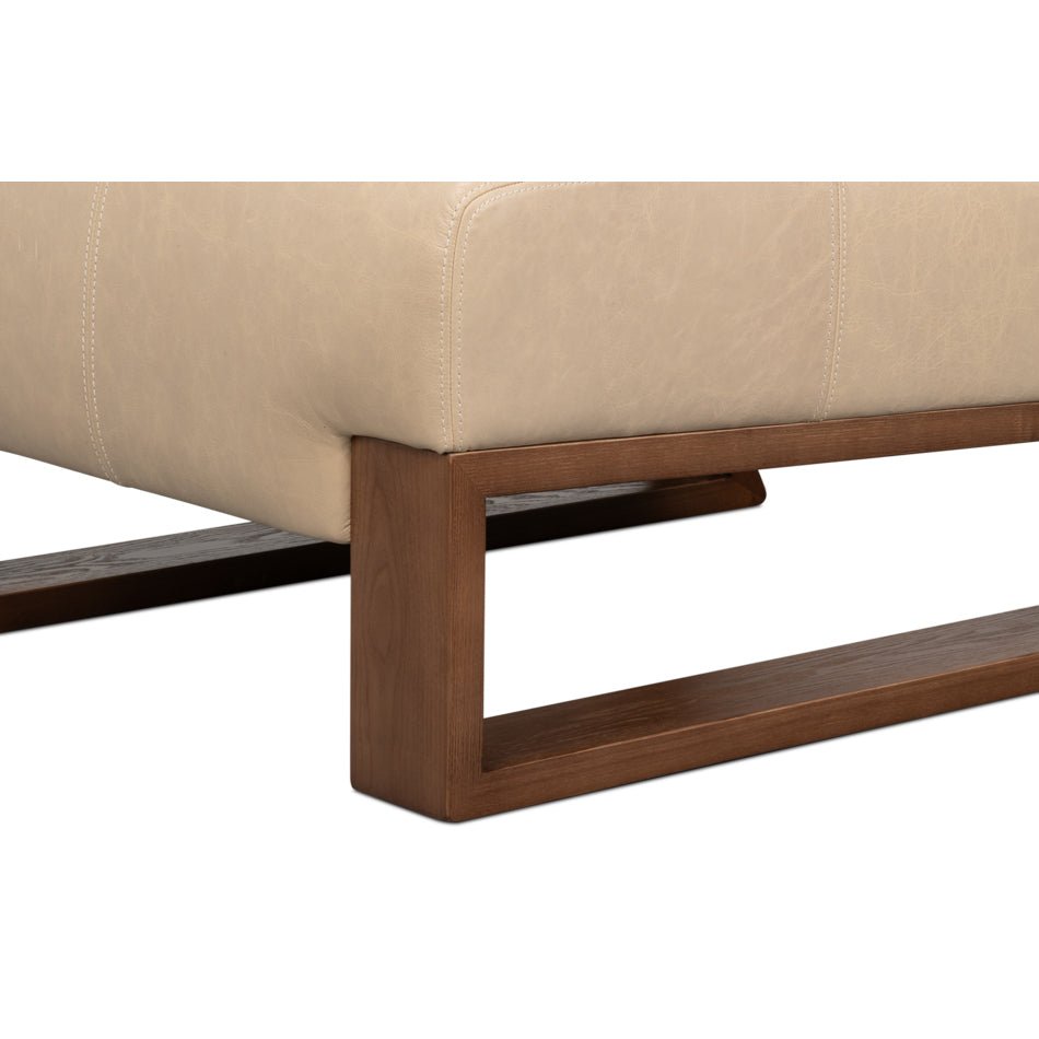 Armless Leather Accent Chair - English Georgian America