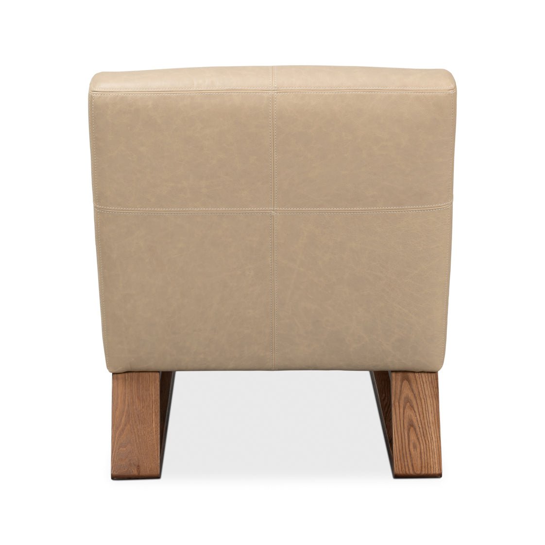 Armless Leather Accent Chair - English Georgian America