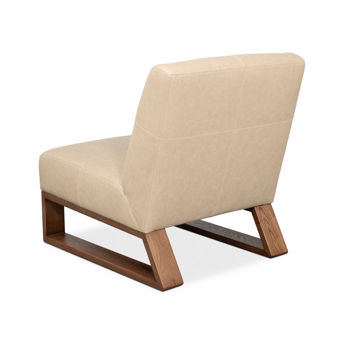 Armless Leather Accent Chair - English Georgian America