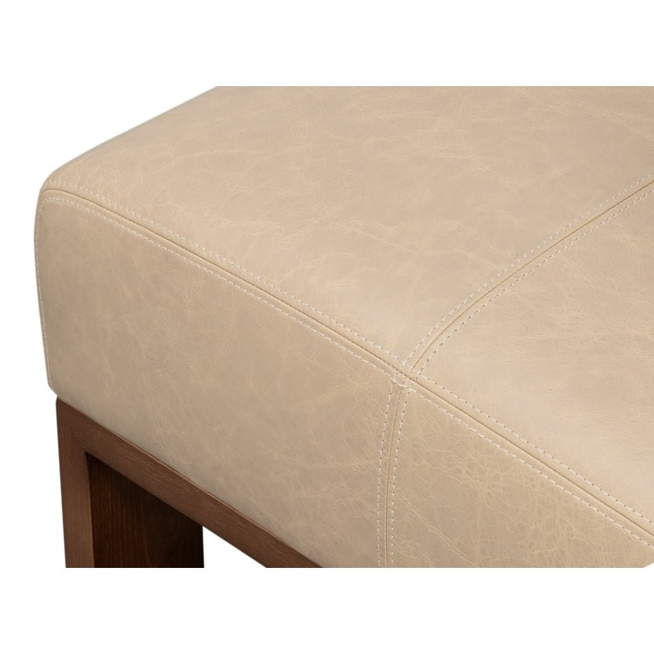 Armless Leather Accent Chair - English Georgian America