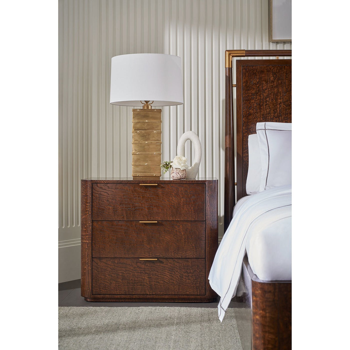 Art Deco 3 Drawer Nightstand - English Georgian America