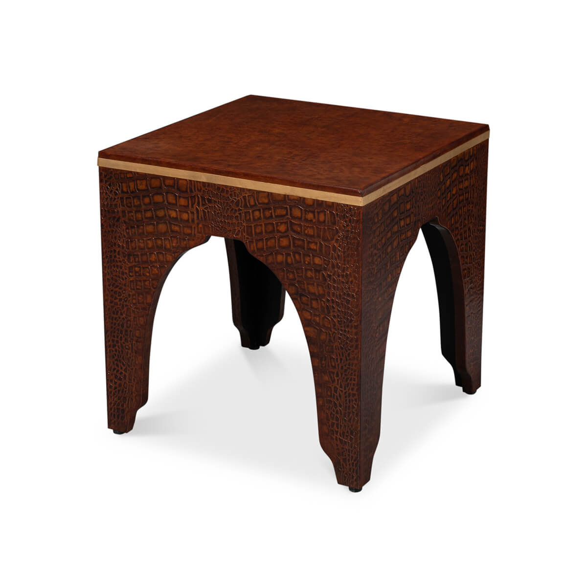 Art Deco Brandy Crocodile Stool - English Georgian America