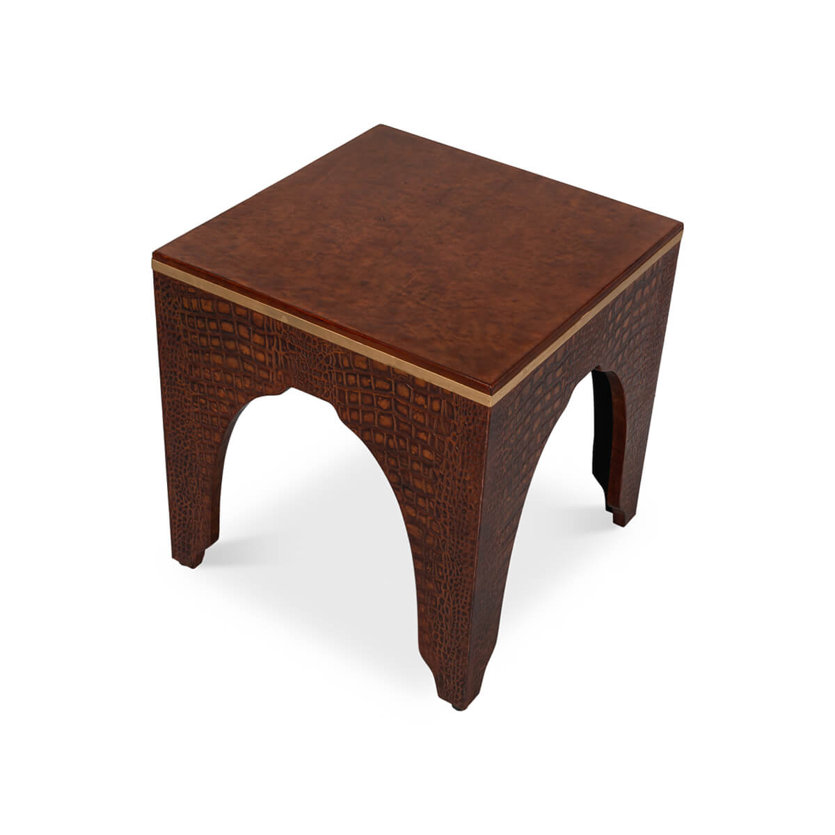 Art Deco Brandy Crocodile Stool - English Georgian America