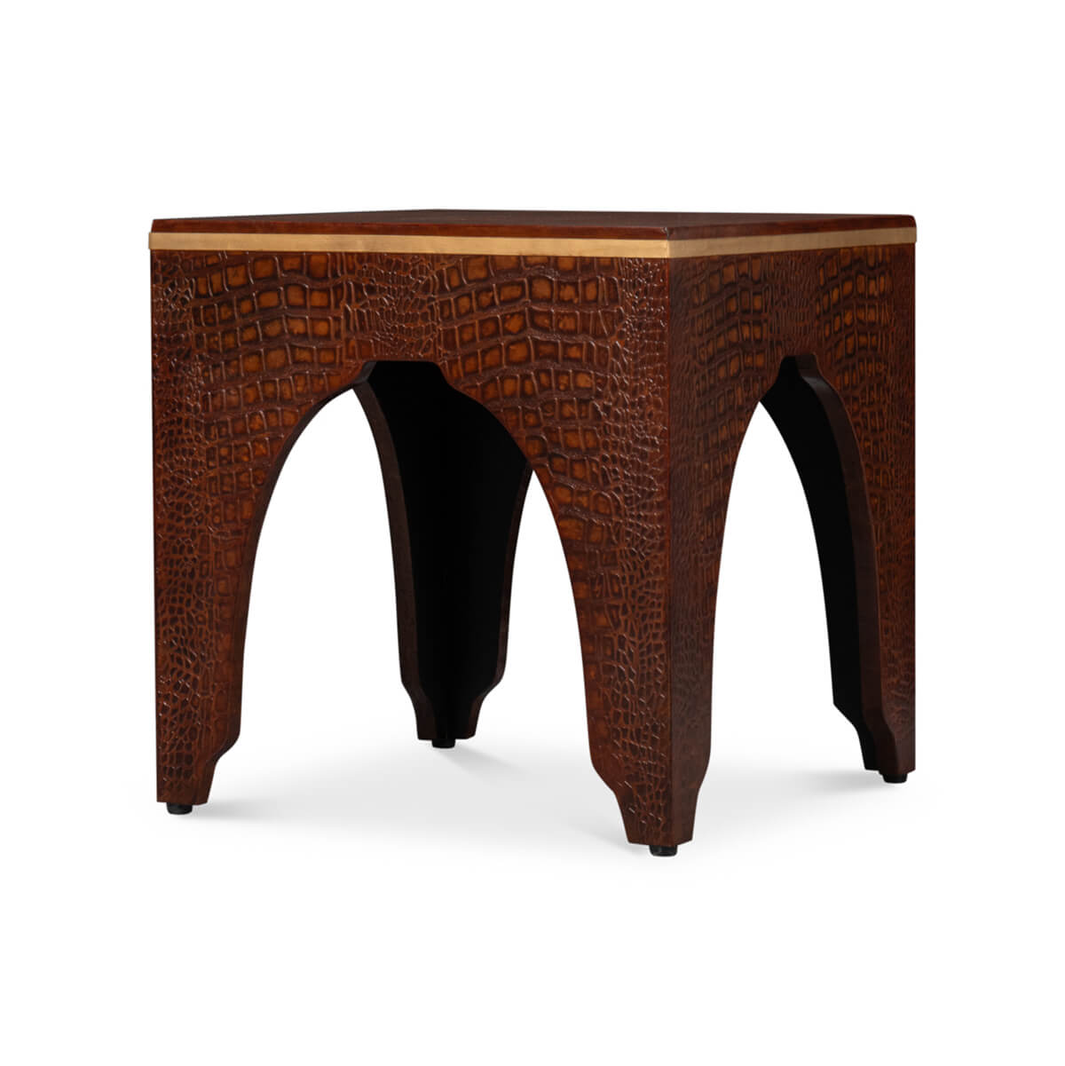 Art Deco Brandy Crocodile Stool - English Georgian America