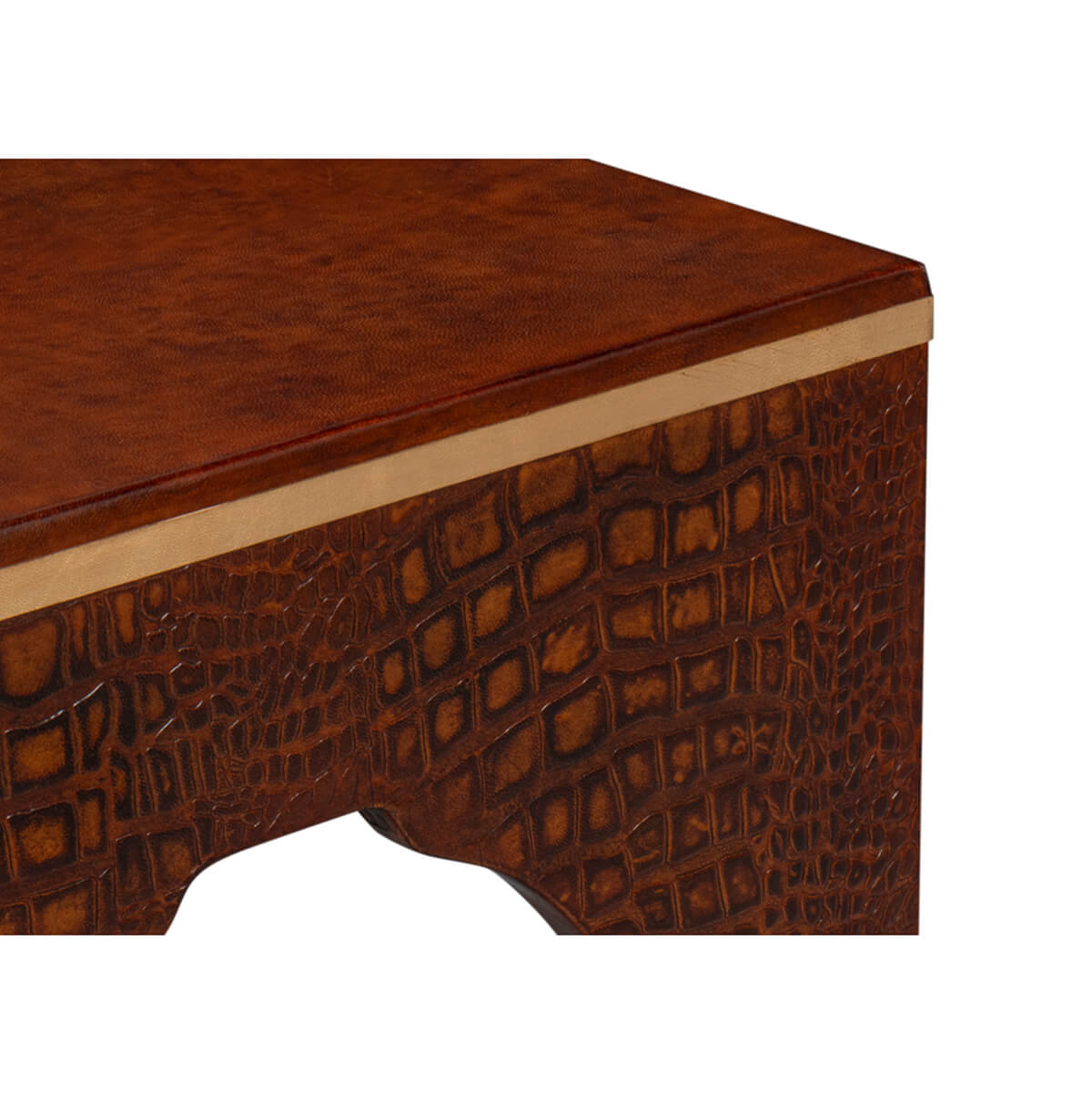 Art Deco Brandy Crocodile Stool - English Georgian America