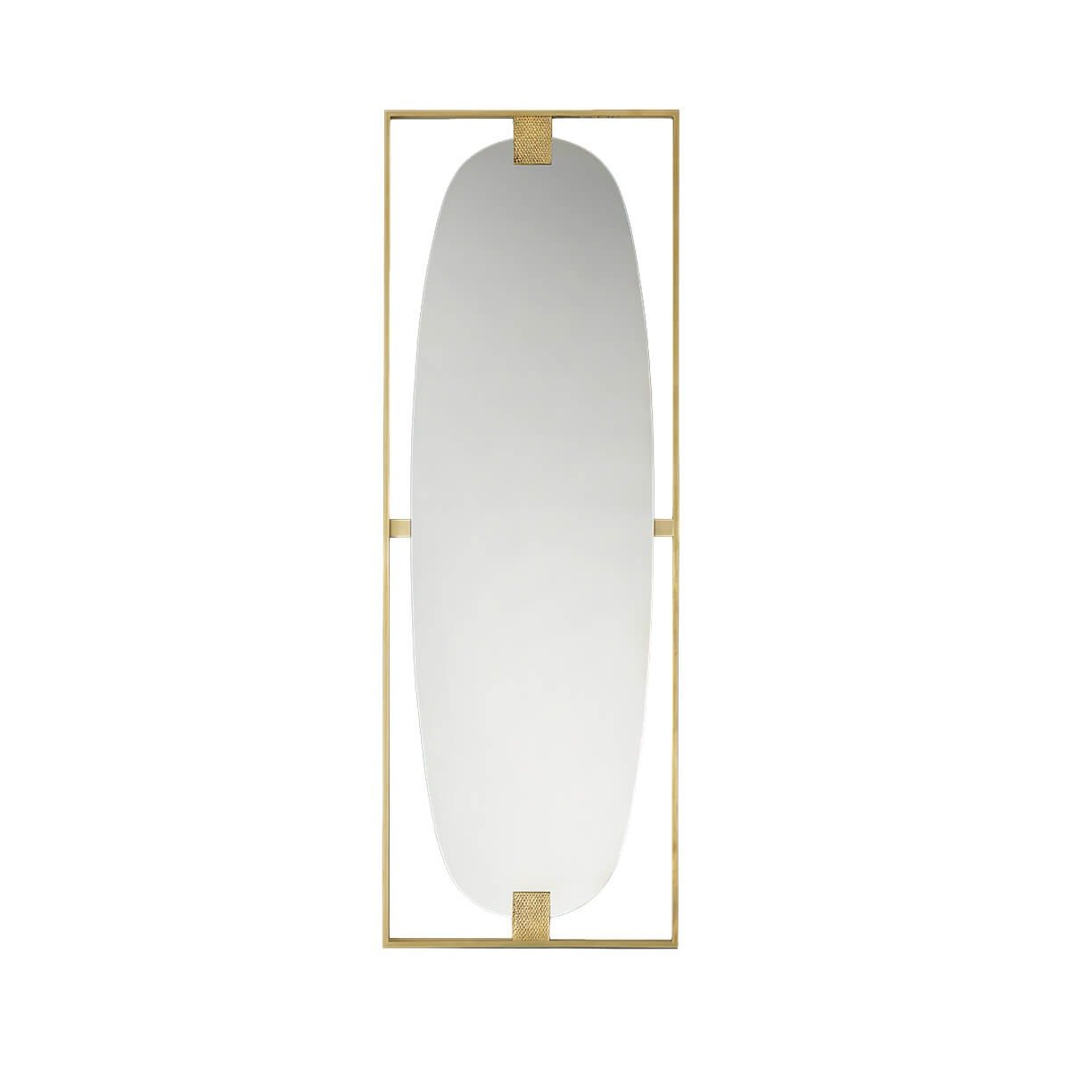 Art Deco Brass Wall Mirror - English Georgian America
