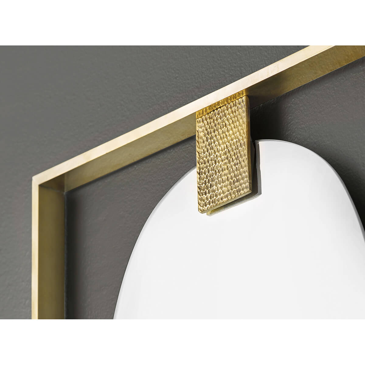 Art Deco Brass Wall Mirror - English Georgian America