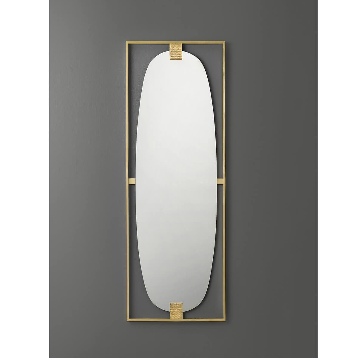 Art Deco Brass Wall Mirror - English Georgian America